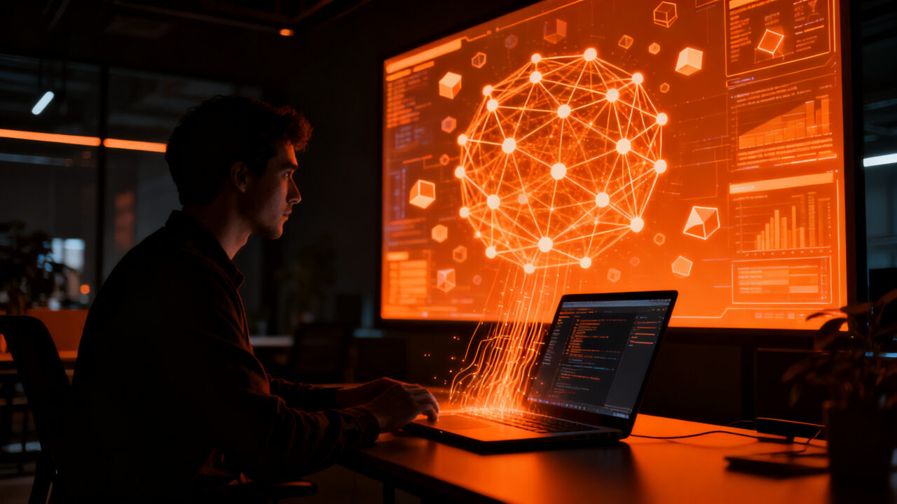 Desarrollador trabajando con Gemma 4 12B, IA multimodal open source para inferencia local en startups.
