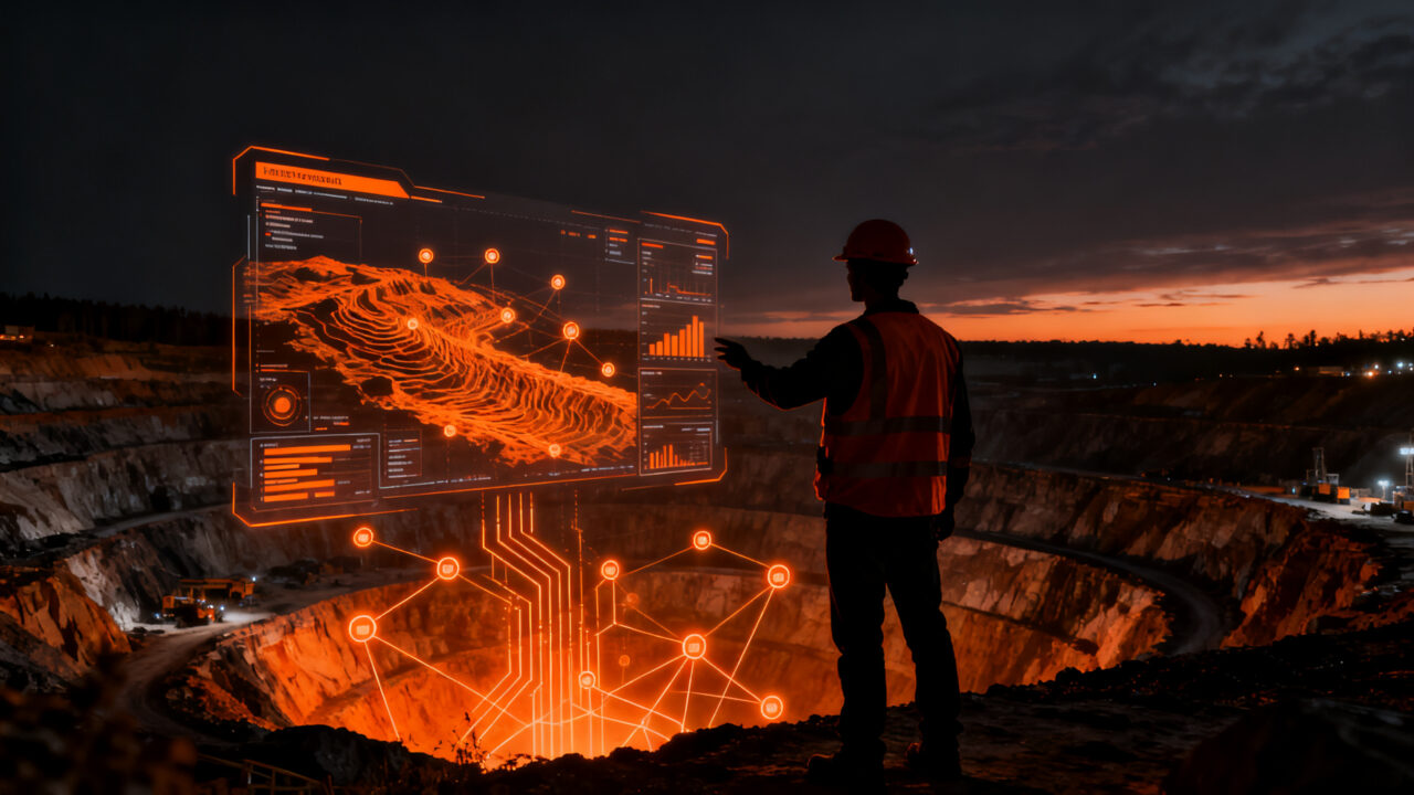 Plataforma de IA Genius Mining para minería operando en entornos industriales, representando innovación tecnológica en Exponor 2026.