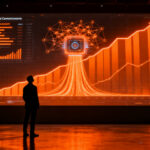 Estratega observando el crecimiento del valor de los datos visuales y la IA generativa, simbolizando el éxito bursátil tras alianzas entre Getty Images y OpenAI.