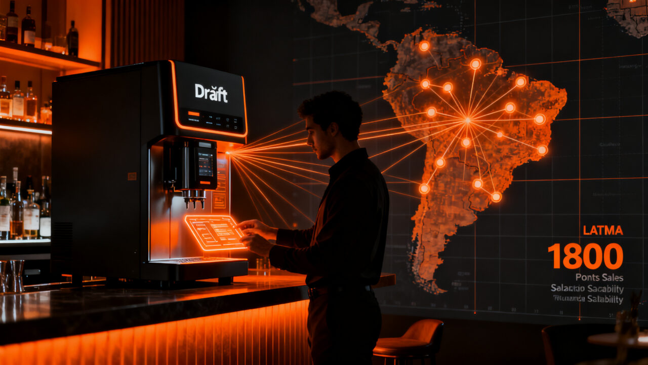 Startup colombiana HASP Global proyecta éxito con sistema inteligente de bebidas Draëft en LATAM.