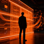 Ingeniero de software trabajando en un entorno GovTech de alta seguridad, representando la contratación de talento especializado en startups de IA.