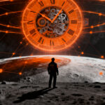 Representación visual de la carrera espacial y el ajuste de la hora lunar LTC para startups del sector NewSpace.