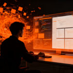Diseñador de interfaces humano corrigiendo un prototipo de frontend generado por IA para evitar diseños genéricos y mejorar la calidad UX en 2026.