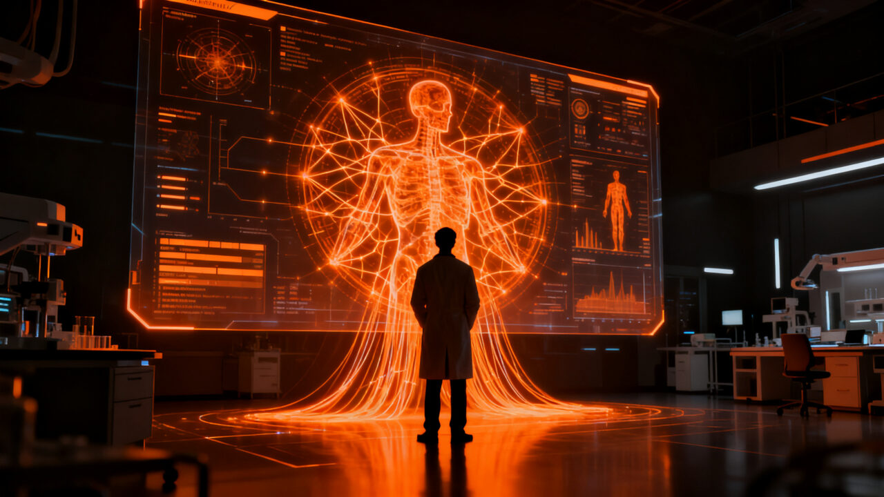 IA médica MIRA y AMIE superando diagnósticos humanos, representando el futuro de la tecnología HealthTech.