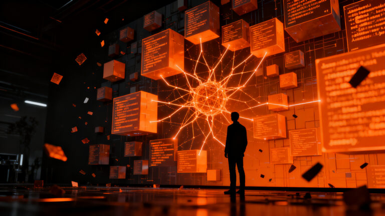 IA autónoma detectando vulnerabilidades zero-day en código complejo para ciberseguridad corporativa.