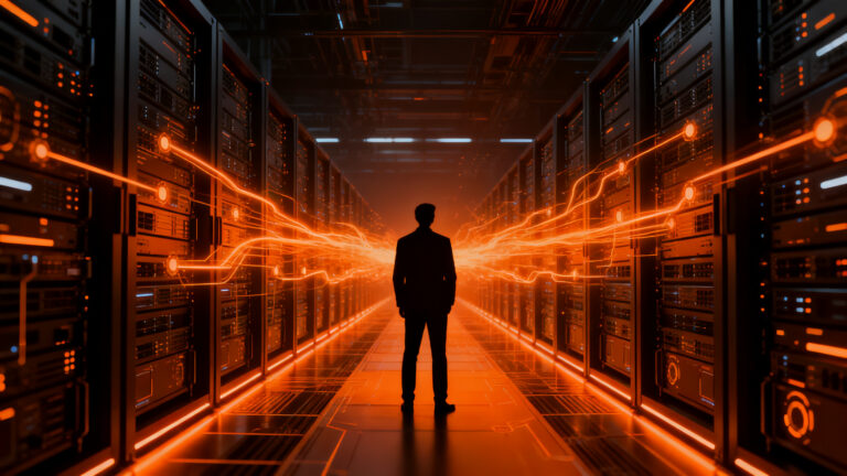 Infraestructura de computación inteligente en China, representando el crecimiento de PFLOPS y la capacidad de IA global.