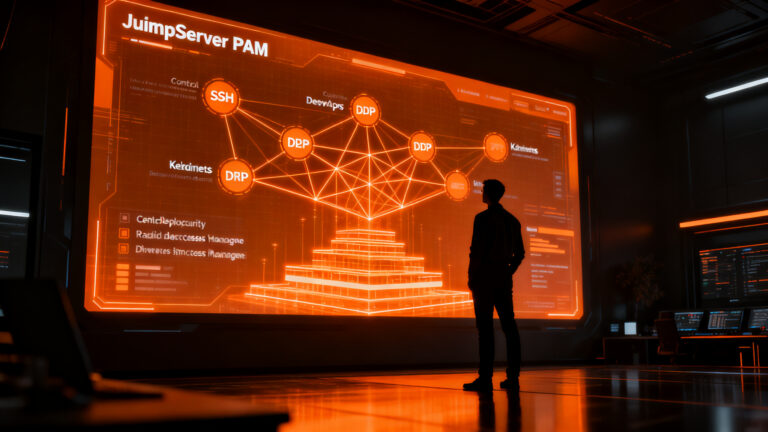 Seguridad DevOps con JumpServer PAM, gestión de acceso privilegiado para entornos SSH, RDP y Kubernetes.
