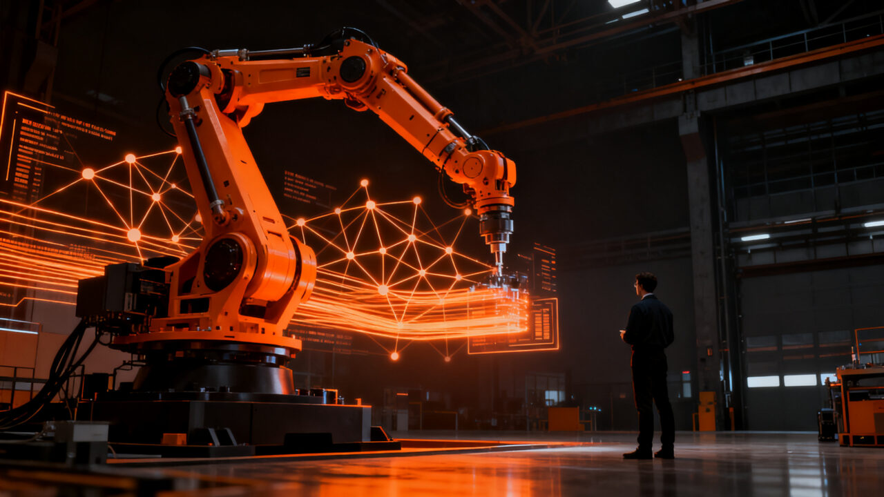Centro de automatización industrial y robótica 4.0, simbolizando la transformación digital y el impacto en el talento tecnológico.