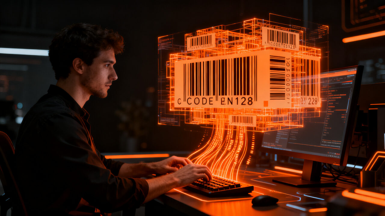 Desarrollador integrando sistemas de códigos de barras open source en una plataforma de ecommerce retailtech.