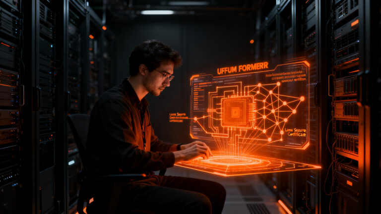 Ingeniero de sistemas trabajando en la actualización de seguridad de firmware Linux UEFI para prevenir fallos en la infraestructura de startups.