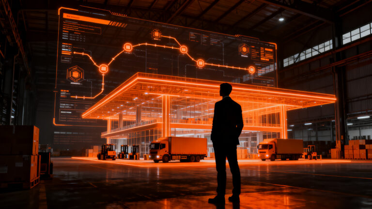 Digitalización logística en Zaragoza, mostrando la brecha tecnológica entre grandes operadores y pymes.
