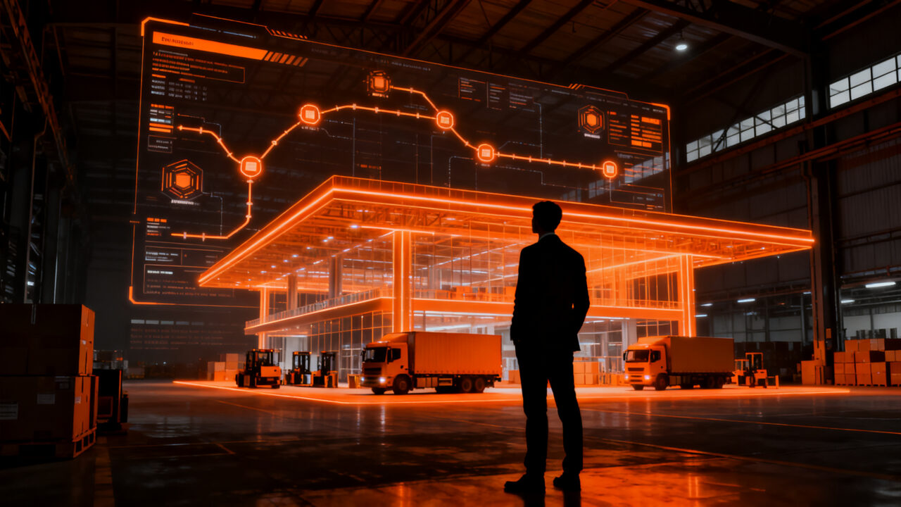 Digitalización logística en Zaragoza, mostrando la brecha tecnológica entre grandes operadores y pymes.