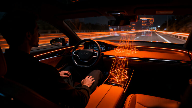 Futuro de la conducción autónoma con Lucid Gravity UX 3.6 y software-defined vehicles en 2026.