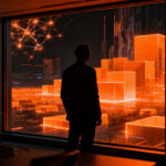 Ejecutivo observando la transformación digital y el impacto de la inteligencia artificial en el empleo startup en España, 2026.