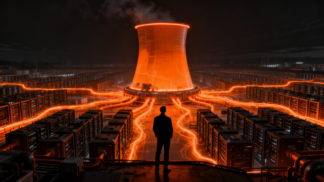 Acuerdo entre Meta y TerraPower para energía nuclear de centros de datos de IA, representando la infraestructura energética del futuro.
