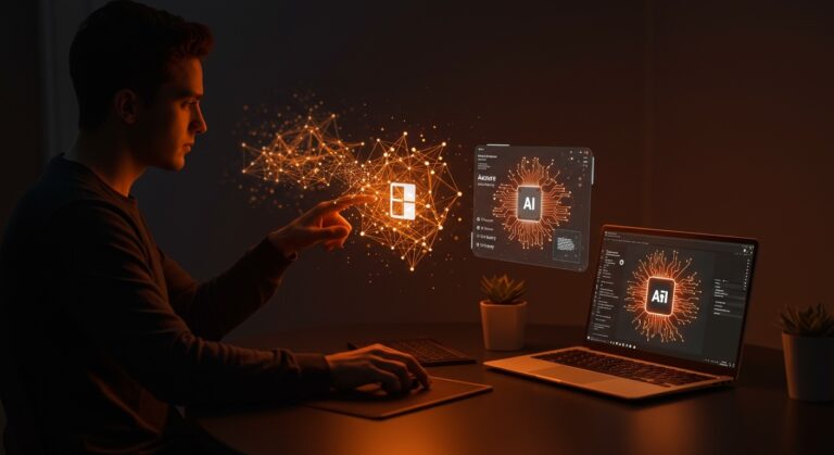Representación visual de IA local y Azure AI Foundry de Microsoft Build 2026 para founders de startups tecnológicas.