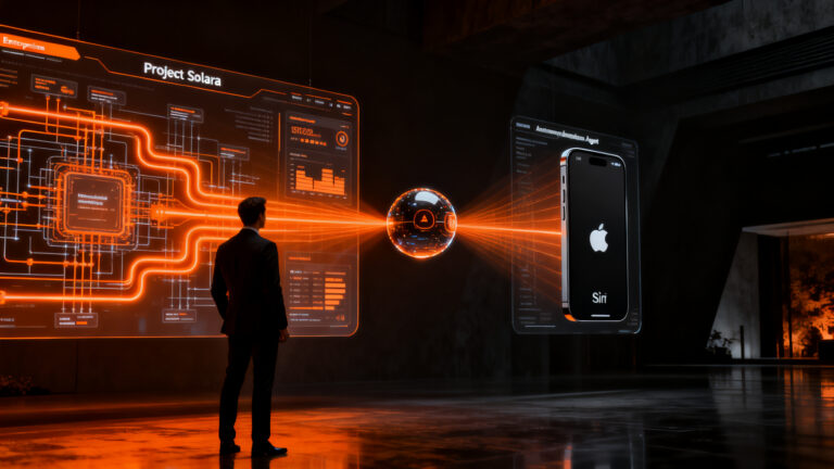 Comparativa estratégica entre agentes IA corporativos de Microsoft Project Solara y Apple Siri para startups en 2026.