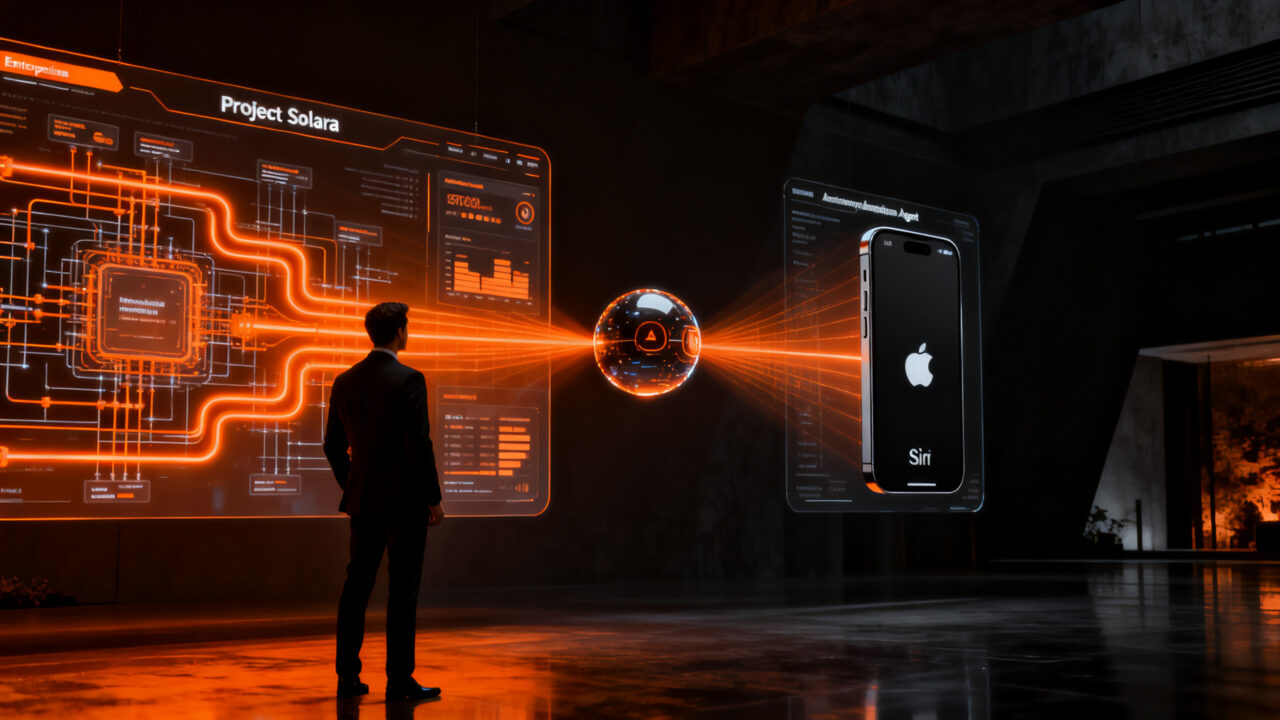 Comparativa estratégica entre agentes IA corporativos de Microsoft Project Solara y Apple Siri para startups en 2026.