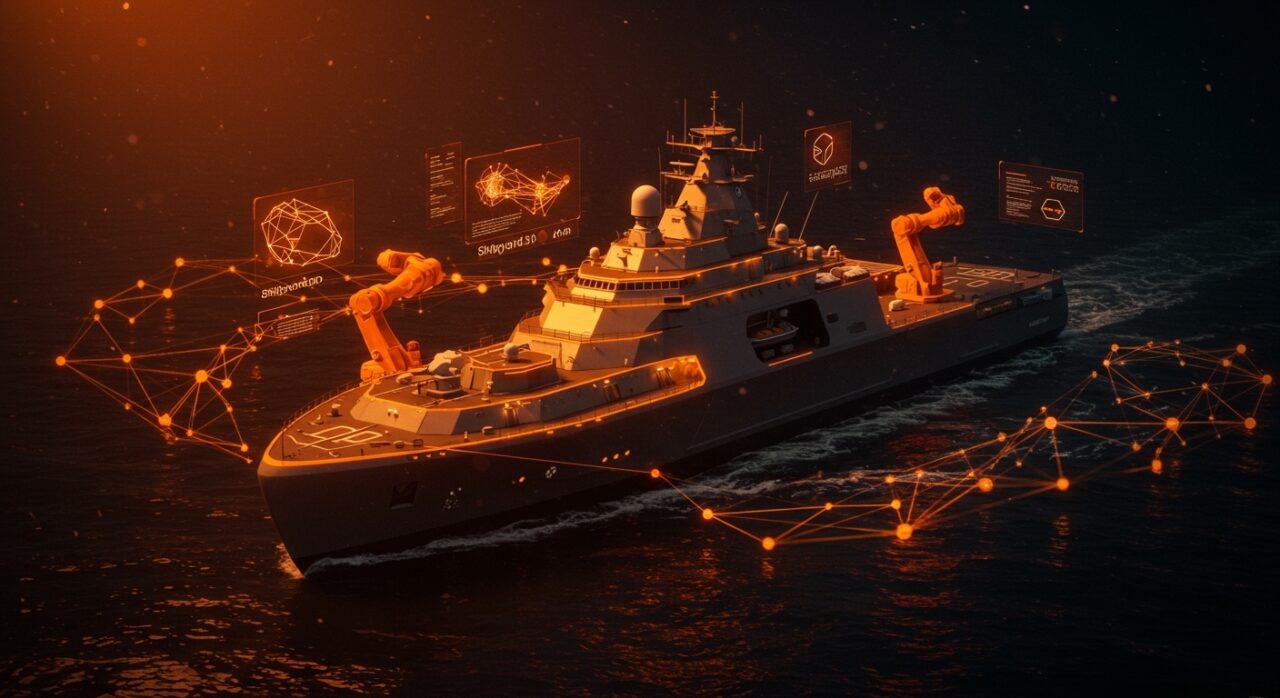 Buque autónomo Navantia LASV75 representando la innovación en robótica naval y el concepto de Shipyard 5.0 en la marina híbrida.