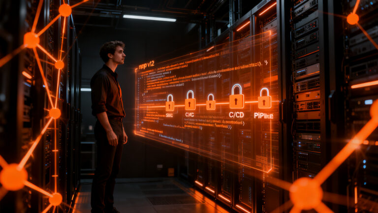 Ingeniero DevOps optimizando pipeline de CI/CD para la actualización de seguridad npm v12 en 2026.