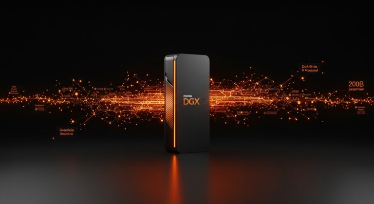 Hardware NVIDIA DGX Spark para desarrollo de IA local, representando potencia de cómputo y escalabilidad para startups.