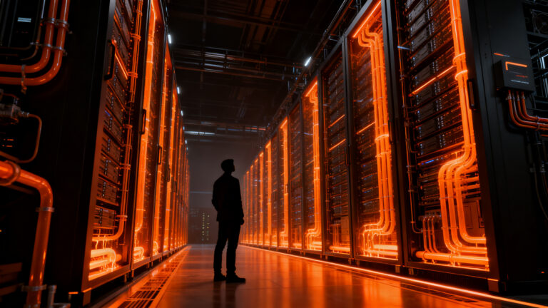 Infraestructura de centros de datos de IA con tecnología Nvidia Rubin y refrigeración líquida para startups.