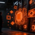 Ingeniero frente a servidores de IA representando la independencia tecnológica de OpenAI y Broadcom en semiconductores.