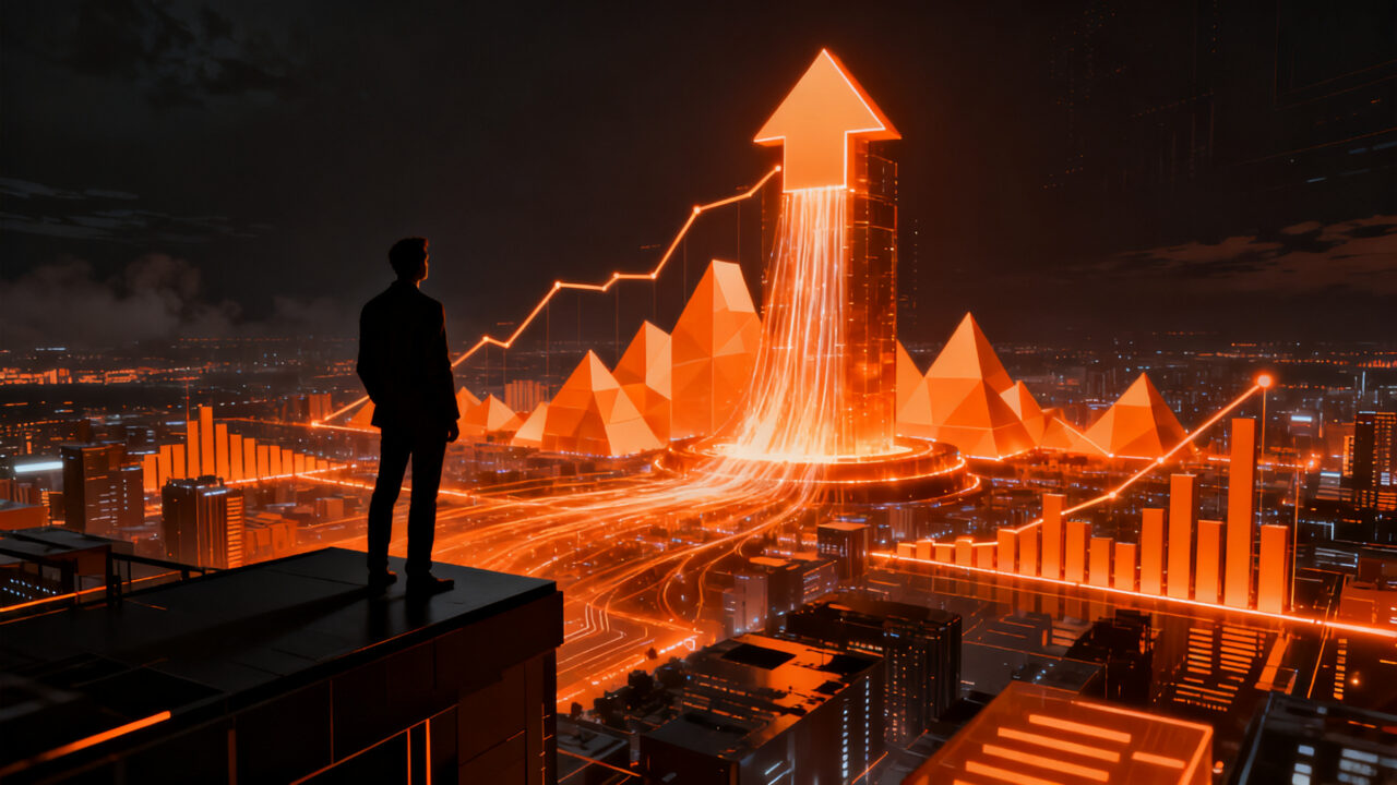 Figura humana observando la inmensa valoración de mercado de OpenAI y el impacto de su salida a bolsa en el ecosistema startup.