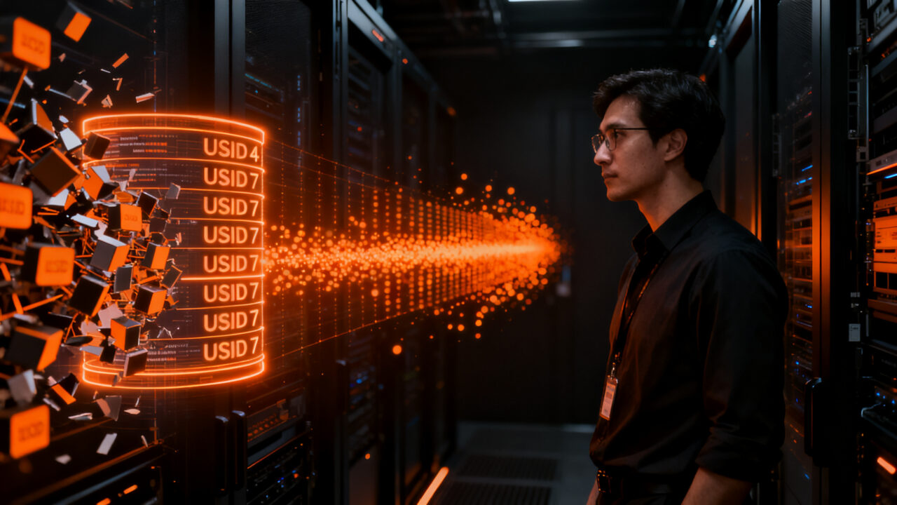 Comparativa de rendimiento entre UUID v4 y v7 en bases de datos SQLite para optimización de arquitectura SaaS.