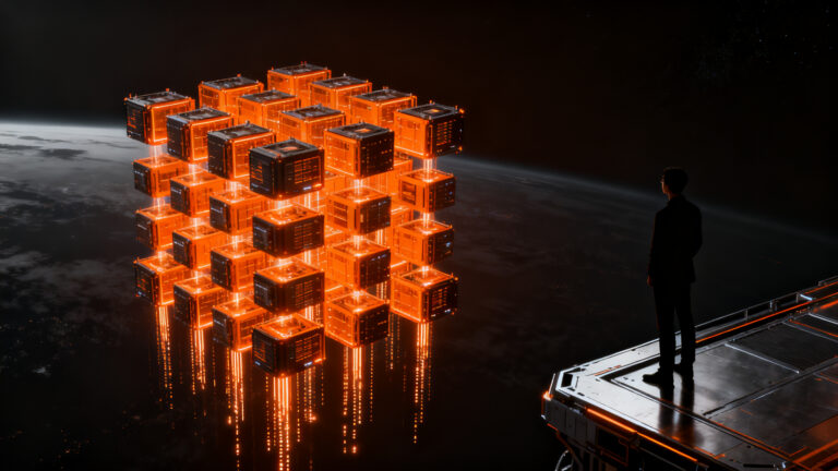 Euwyn Poon de Orbital liderando la transición de hardware hacia data centers espaciales, simbolizando innovación en deep tech.