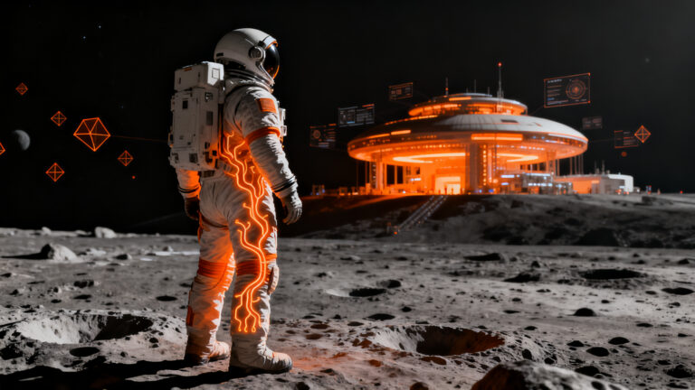 Traje lunar de Prada y Axiom Space para la misión Artemis IV, representando la transferencia tecnológica en wearables aeroespaciales.