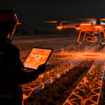 Profesiones Agrotech y tecnología agrícola: ingenieros en robótica y analistas de datos liderando la innovación en el campo.