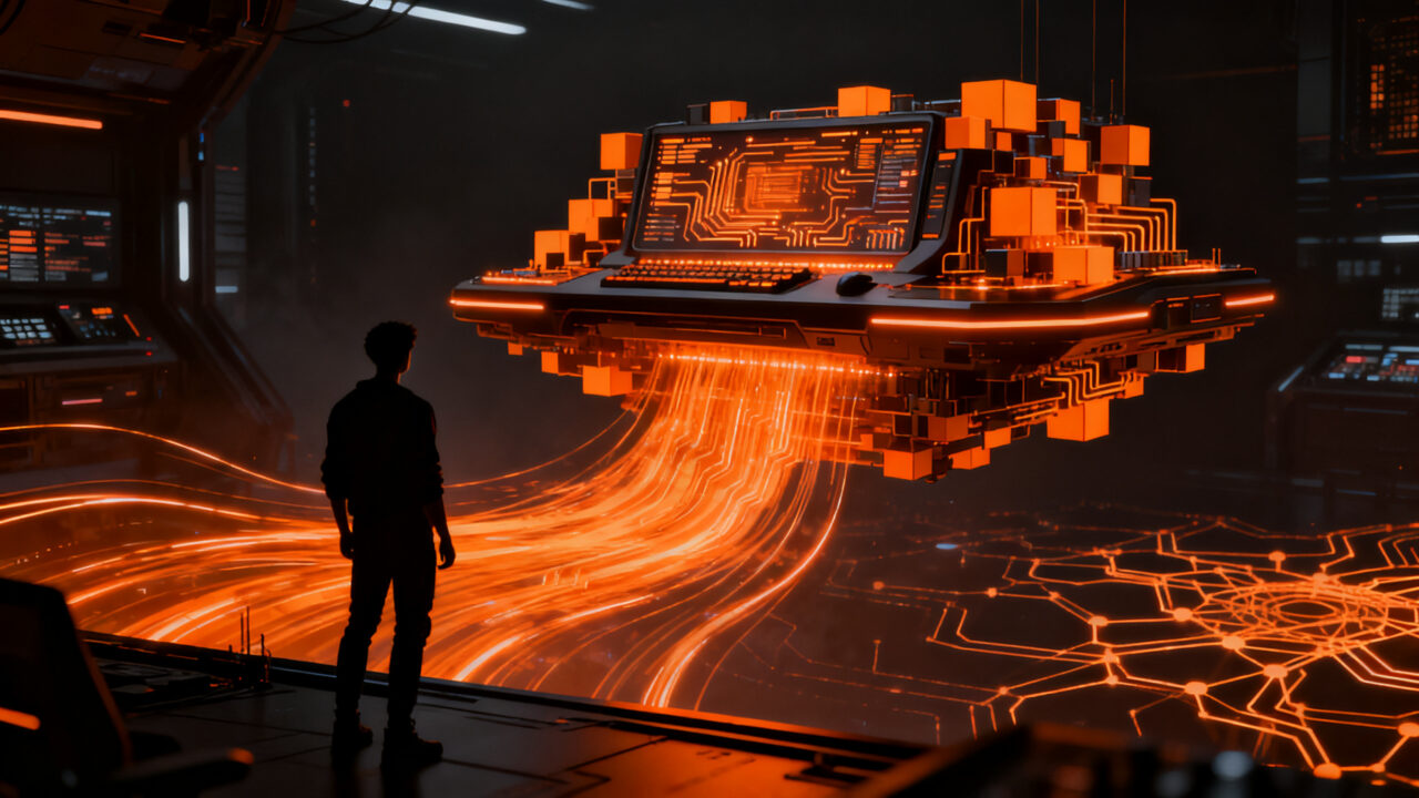 Concepto visual de la consola Project Helix de Microsoft con tecnología avanzada AMD RDNA 5 y potencia de IA para el futuro del gaming.