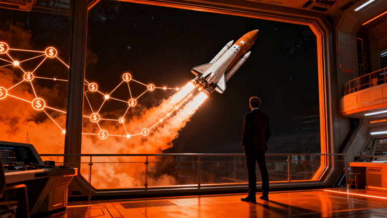 Salida a bolsa de Quantum Space mediante SPAC, representando la financiación deep-tech y el futuro del mercado de capitales espacial.
