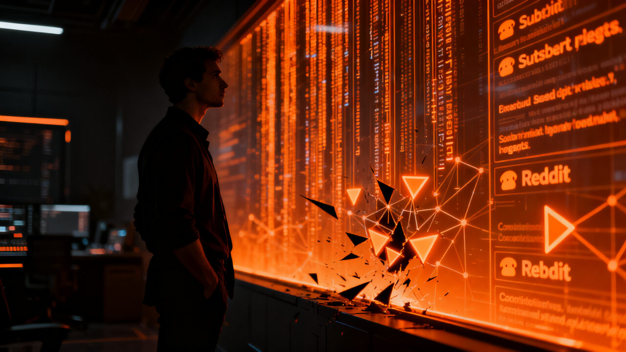 Founder supervisando monitoreo automatizado de Reddit para inteligencia de mercado, superando restricciones de rate limiting.