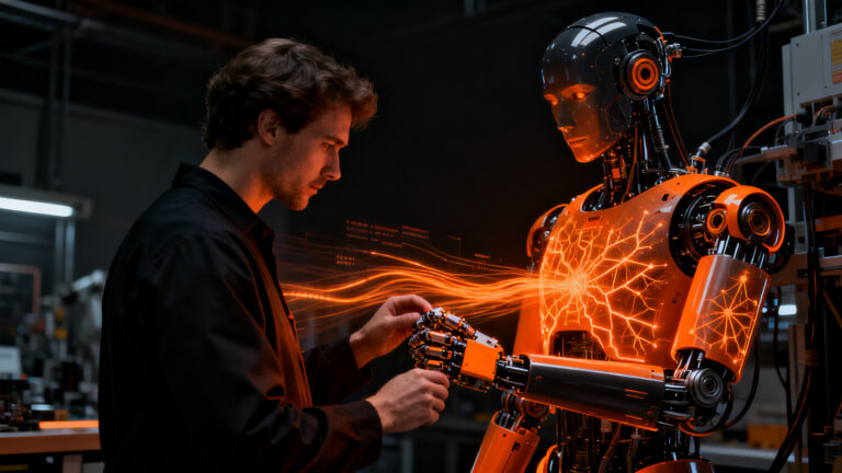 Inversión récord en startups de robótica e IA incorporada en 2026, representando la automatización industrial avanzada.