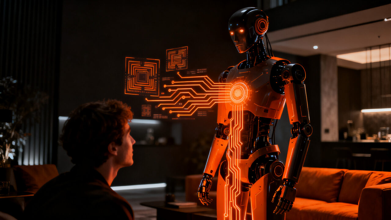 Robots humanoides en el hogar: impacto de 1X NEO y Tesla Optimus en la automatización doméstica y startups de hardware.