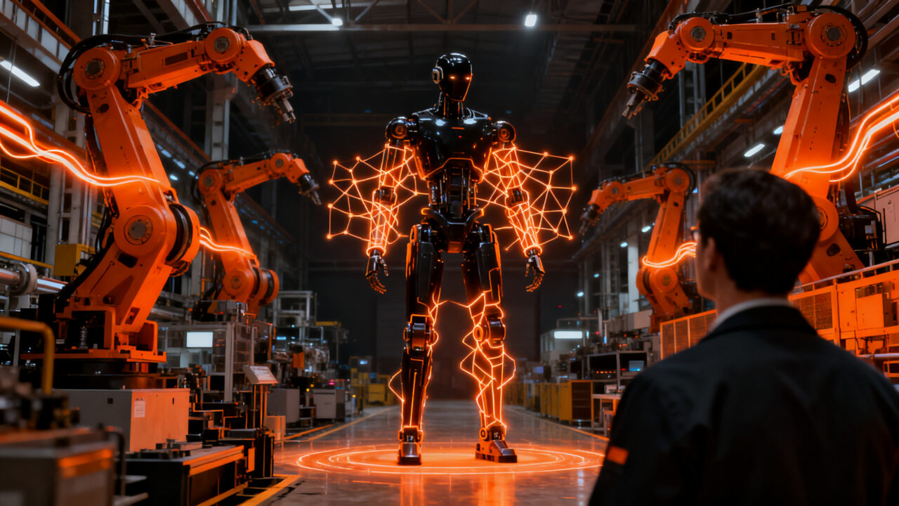 Robots humanoides AEON de Schaeffler y Hexagon Robotics, representando el futuro de la automatización industrial y la IA física.