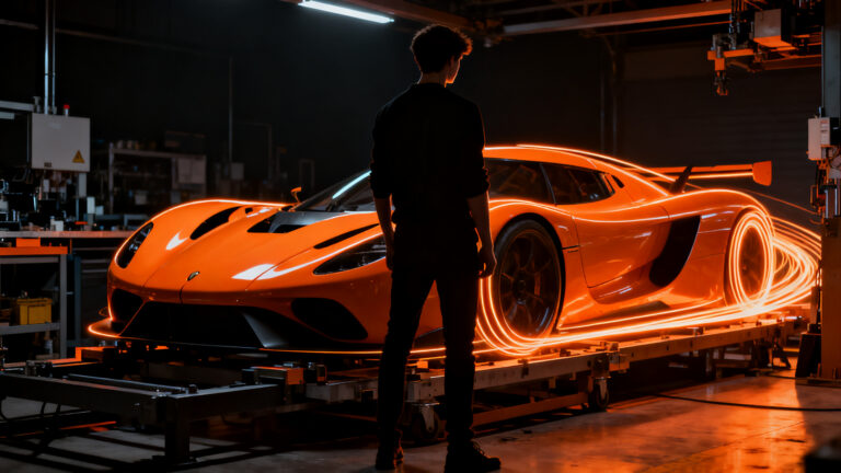 Prototipo de hypercar Sanrivatti, startup de automoción liderada por el fundador uruguayo Santiago Sánchez Rivero, representando innovación automotriz deep tech.