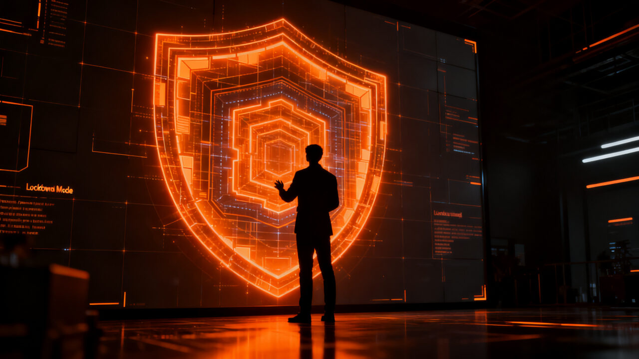 Seguridad IA empresarial: profesional protegiendo datos de startup contra inyección de prompts en ChatGPT.