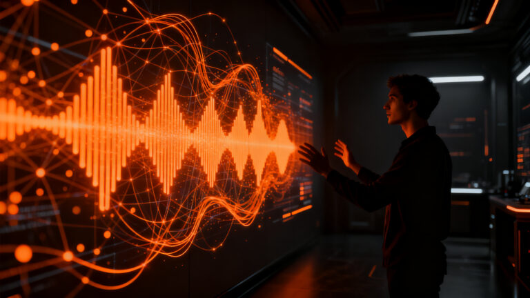 Representación conceptual de la nueva Siri AI de Apple 2026, control por voz avanzado e IA conversacional en un entorno de ecosistema tecnológico.