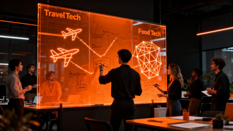 Participantes colaborando en el Startup Weekend Sevilla 2026 para desarrollar innovaciones en TravelTech y FoodTech.