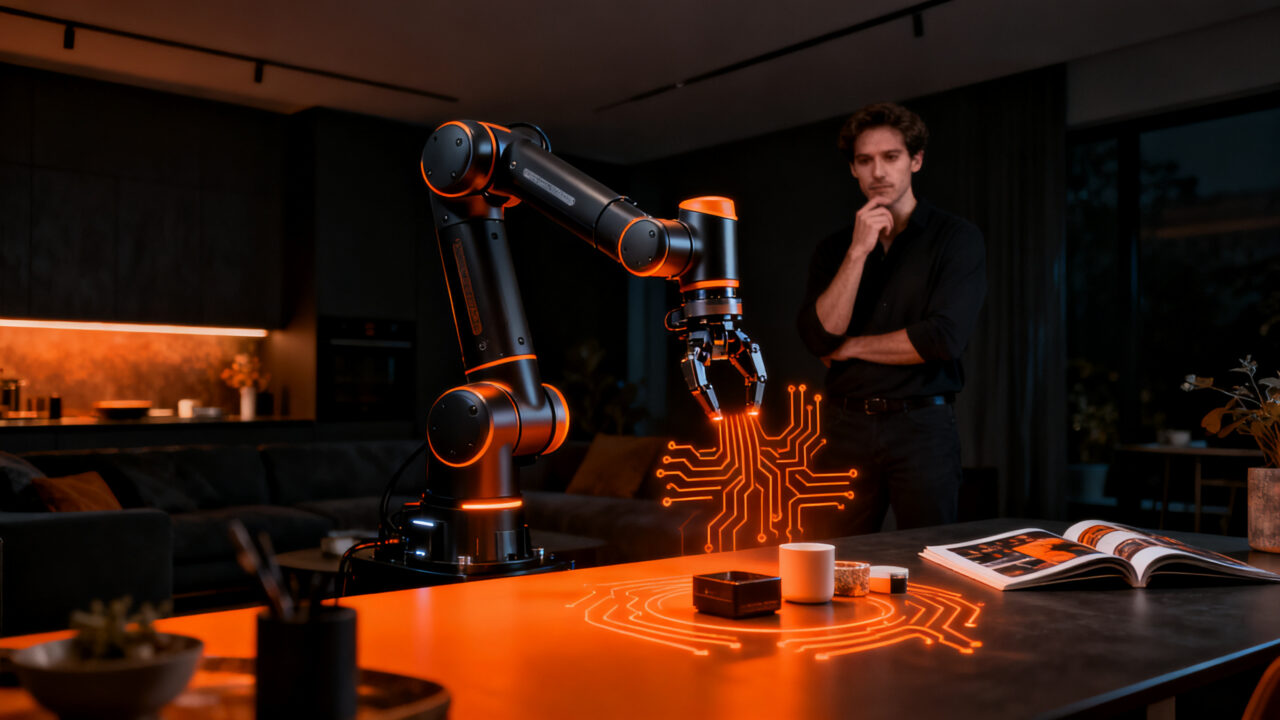 Robot asistente doméstico Stretch 4 de Hello Robot, representando el futuro de la robótica doméstica y el hardware startup.