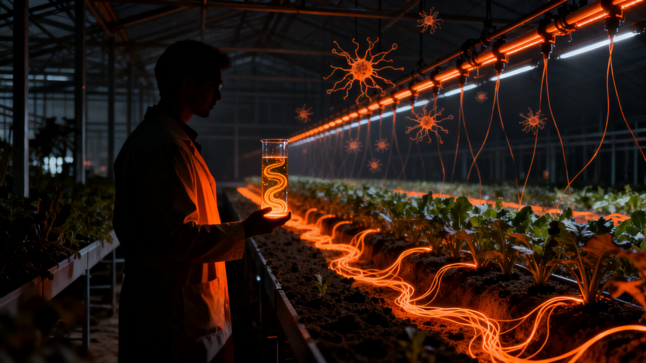 Tecnología de bioestimulantes con microalgas de la startup TACHI BIO para agricultura sostenible y eficiencia hídrica.