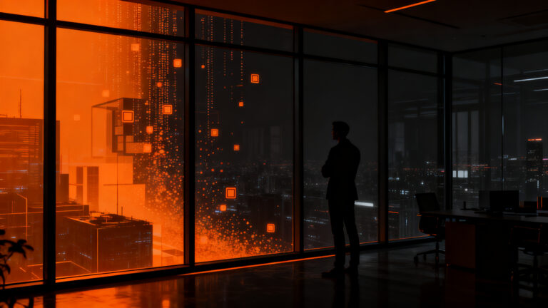 Founder de startup analizando datos financieros y despidos en un entorno tecnológico, simbolizando el reajuste estratégico en 2026.
