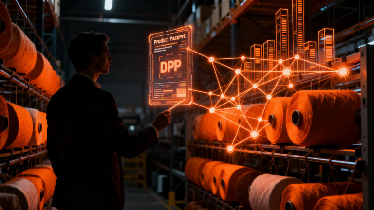 Plataforma SaaS de trazabilidad textil con blockchain y pasaporte digital para cumplimiento normativo ESPR.