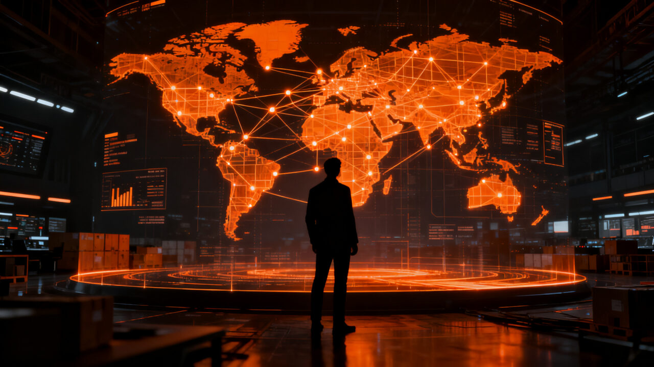 Gemelo digital de red logística de UPS, optimización de rutas con IA y automatización para startups.