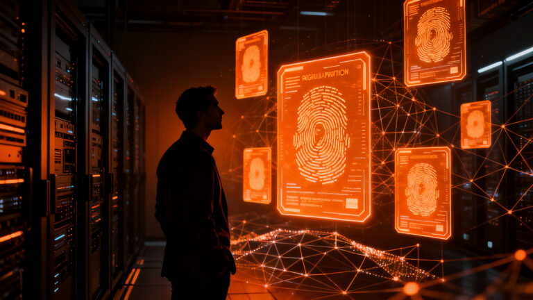 Emprendedor analizando riesgos de verificación de edad y cumplimiento normativo en tecnología.