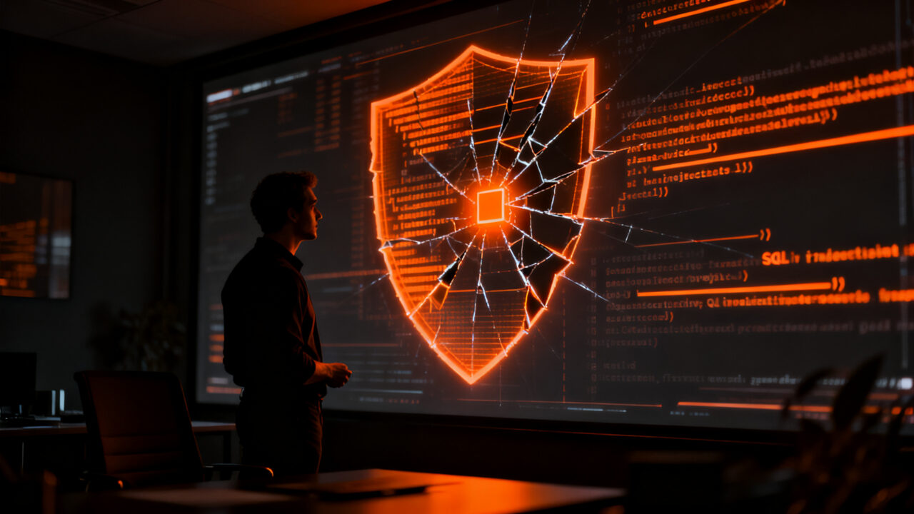 Founder analizando vulnerabilidades en código generado por IA para evitar inyecciones SQL en startups.