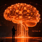 Representación visual de VibeThinker-3B, un modelo de IA compacto y eficiente desafiando a gigantes tecnológicos mediante razonamiento avanzado.
